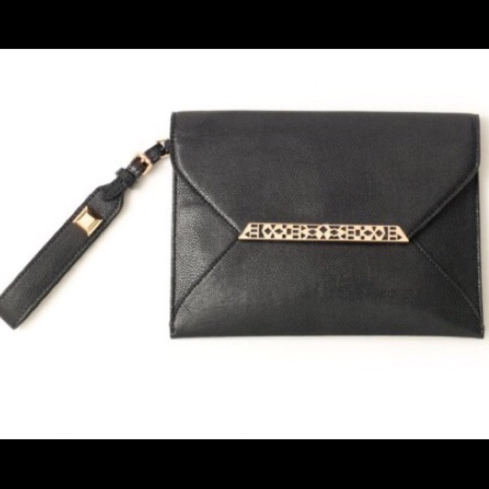 Stella and Dot black envelope clutch